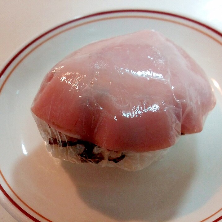 塩昆布のごまハム巻きおにぎり